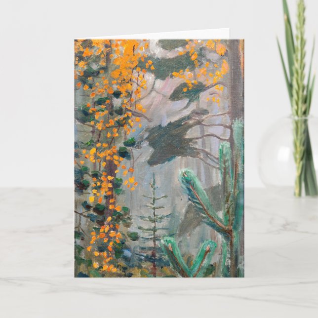 Cartão Akseli Gallen-Kallela - Floresta do outono (Frente)