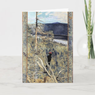 Cartão Akseli Gallen-Kallela - Pica-Pau Negro Excelente