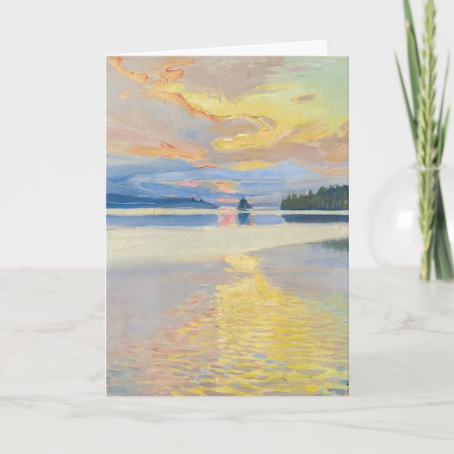 Cartão Akseli Gallen-Kallela - Sunset sobre o lago Ruoves (Frente)