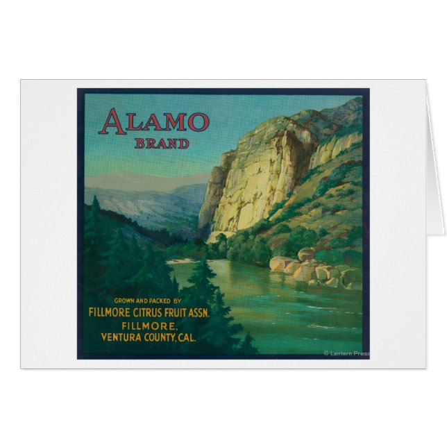 Cartão Alamo Orange LabelFillmore, CA (Frente Horizontal)