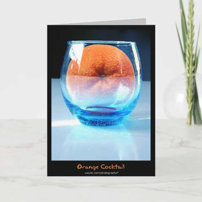 Cartão alaranjado do cocktail (Frente)