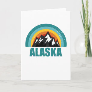 Cartão Alaska Retro Sunset Oferece Estados Americanos