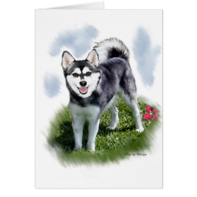 Cartão Alaskan Klee Kai Art (Frente)