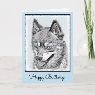 Cartão Alaskan Klee Kai Painting - Cute Original Dog Art