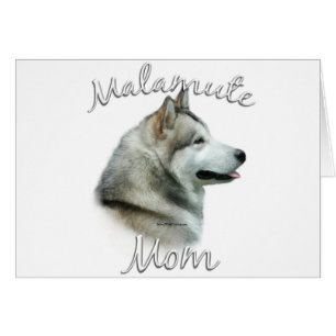 Cartão Alaskan Malamute Mãe 2