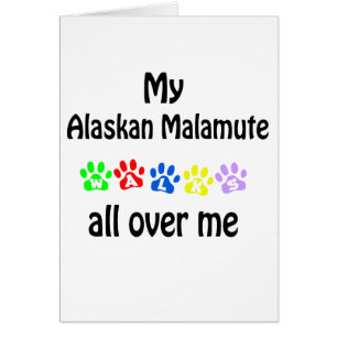 Cartão Alaskan Malamute Walks Design