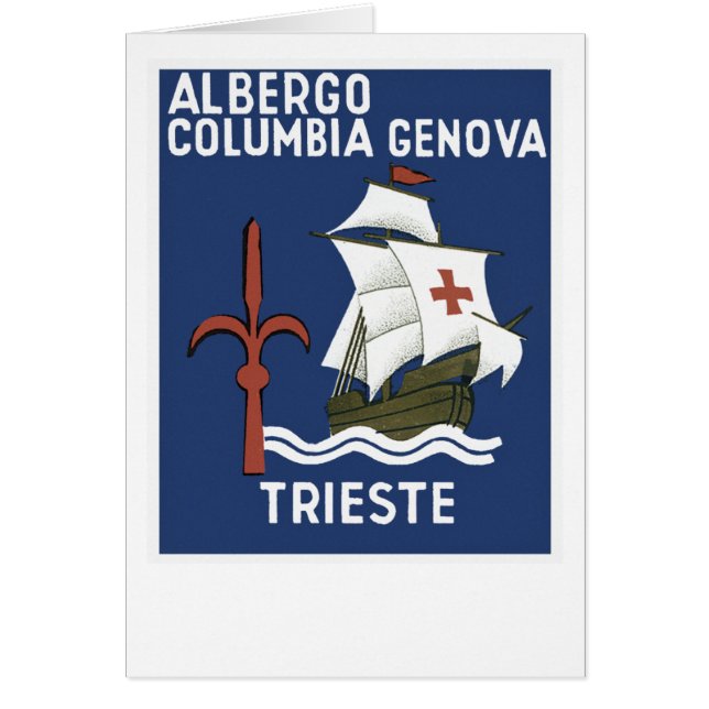 Cartão Albergo Columbia Genoa ~ Trieste (Frente)