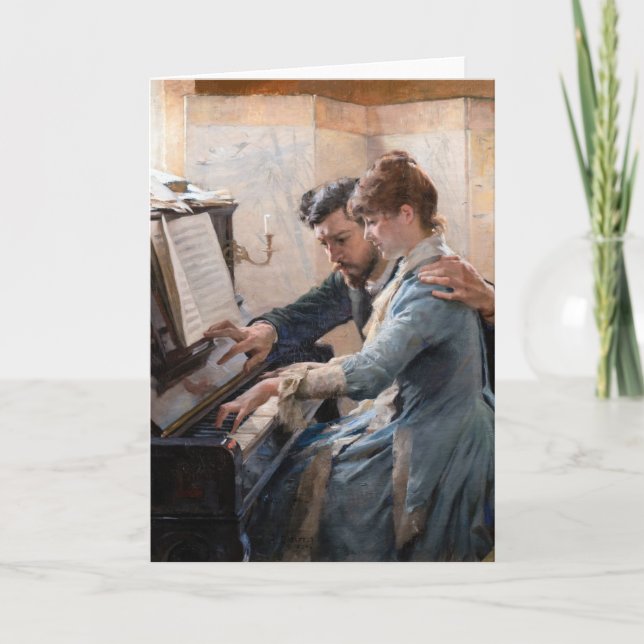Cartão Albert Edelsense - Tocando o Piano (Frente)