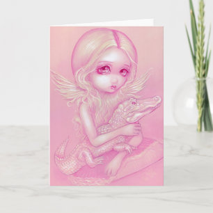 Cartão "Albino Alligator Angel" Greeting Card
