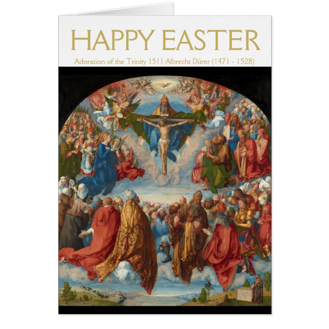 Cartão Albrecht Dürer 1511 Adoração da Trindade (Frente)