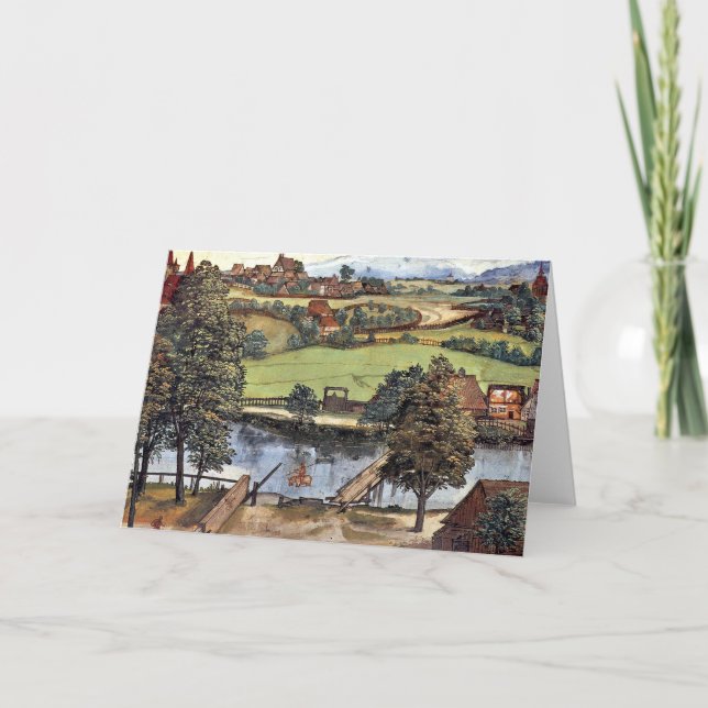 Cartão Albrecht Durer, A Trefileria de Peignitz, (Frente)