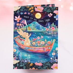 Cartão Alcance para a Graduação Floral das Estrelas em Aq