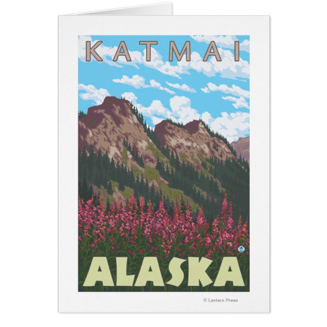Cartão Alças e algas pirosas - Katmai, Alasca (Frente)