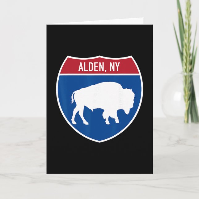 Cartão Alden New York Buffalo Ny Highway Interstate Sign  (Frente)