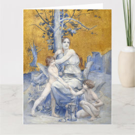 Cartão Alegoria de tempo (1896) apresentada por Luc-Olivi