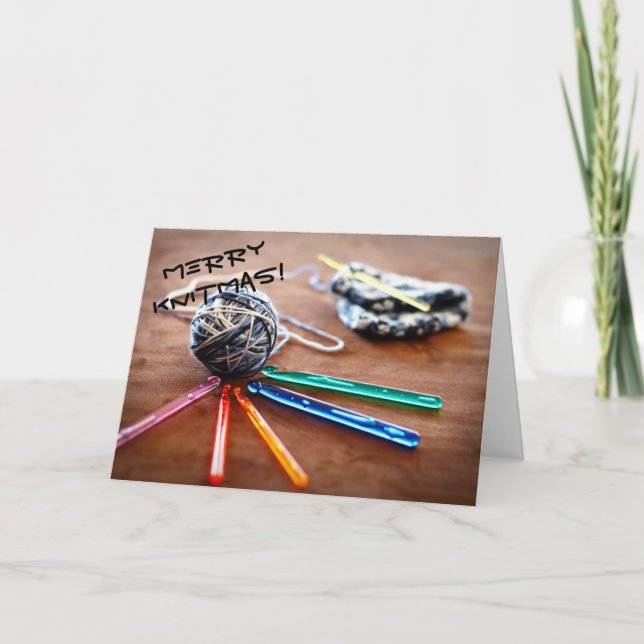 Cartão alegre de Knitmas (Frente)