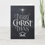 Cartão alegre do giz do Natal do Mas do cristo<br><div class="desc">Olhar elegante e do divertimento do quadro. Nós dizemos o "Feliz Natal mas frequentemente nós esquecemos a origem das palavras. Esta rotulação original da mão usa seu design original para dizer simplesmente e elegante a história. Mostre seu espírito do Natal.</div>