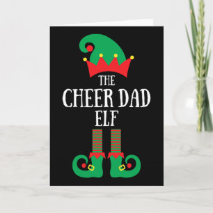 Cartão Alegre Pai Elfo Natal Cheerleading Família Combina