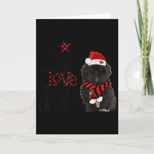 Cartão Alegria Esperança Amor Paz Natal Shih Tzus Pretos