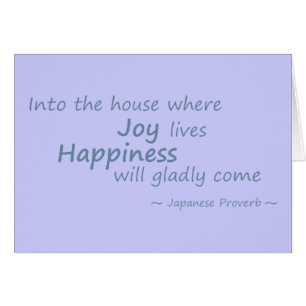 Cartão Alegria, felicidade azul