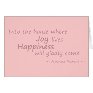 Cartão Alegria, felicidade rosa