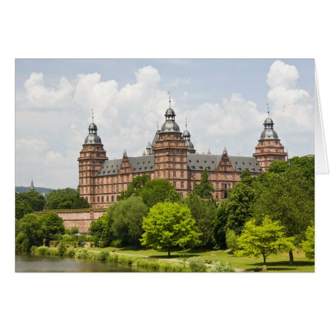 Cartão Alemanha, Baviera, Bayern, Aschaffenburg. Castelo (Frente Horizontal)