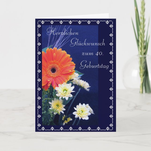 Cartão Alemão: 40th feliz/50th… aniversário (Frente)