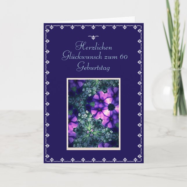 Cartão Alemão: 60th aniversário feliz (Frente)
