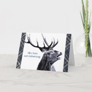 Cartão Alemão de Geburtstag do zum de Alles Gute do veado