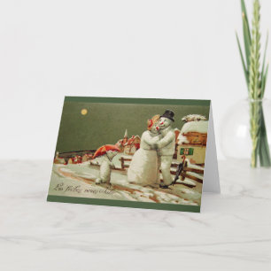 Cartão alemão do ano novo do vintage