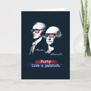 Cartão Alexander Hamilton George Washington Patriots Gift