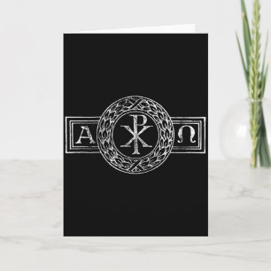 Cartão Alfa e Omega Chi e Rho Xp Jesus Cristo Christi