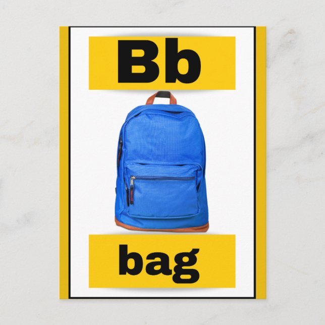 cartão alfabético (com imagem real) (Frente)