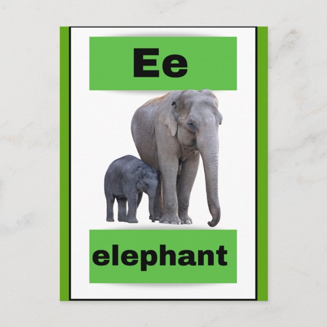 cartão alfabético (com imagem real)Cartão postal d (Frente)