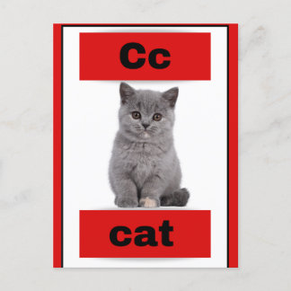 cartão alfabético (com imagem real)Cartão postal d