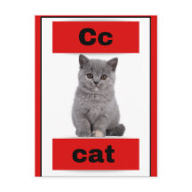 cartão alfabético (com imagem real)Cartão postal d