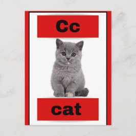 cartão alfabético (com imagem real)Cartão postal d