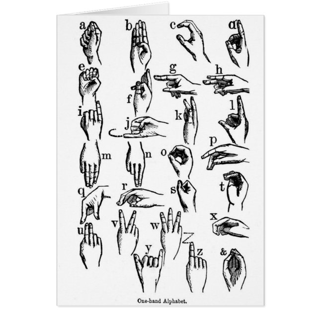 Cartão Alfabeto de Idioma de Sinais (Frente)