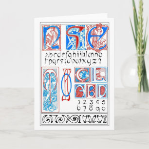Cartão Alfabetos do estilo Art Nouveau, Mucha