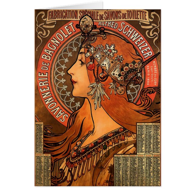 Cartão Alfons Mucha 4 (Frente)