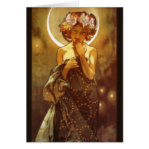 Cartão Alfons Mucha: Luna