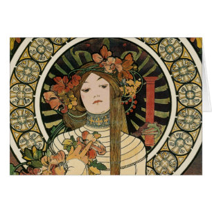 Cartão Alfonse Mucha Trappistine Nouveau