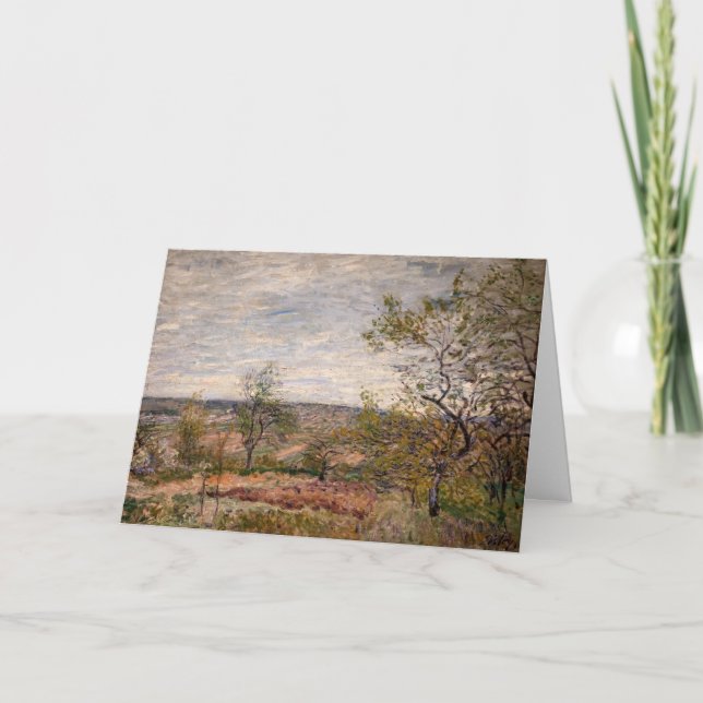 Cartão Alfred Sisley - Dia do Vento em Veneux (Frente)