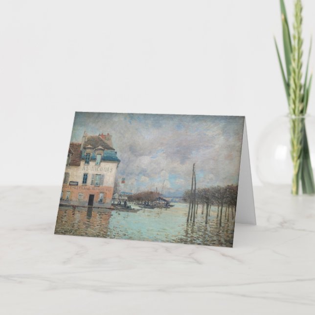 Cartão Alfred Sisley - Inundações em Port-Marly (Frente)