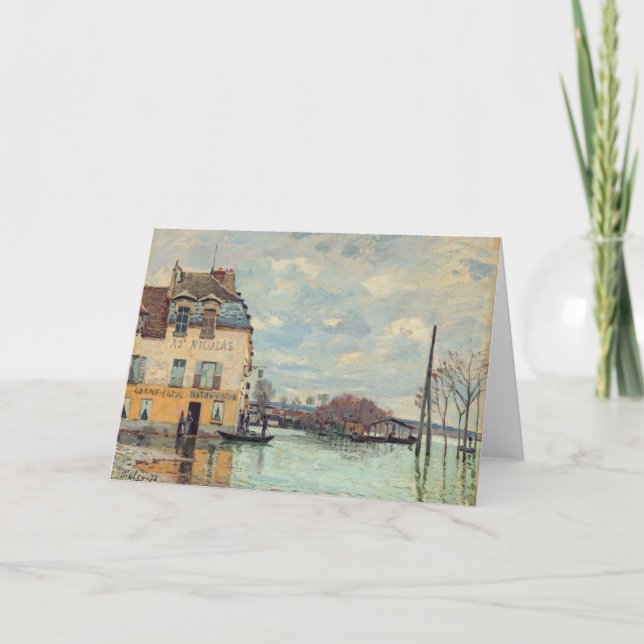 Cartão Alfred Sisley - Inundações em Port-Marly 1872 (Frente)