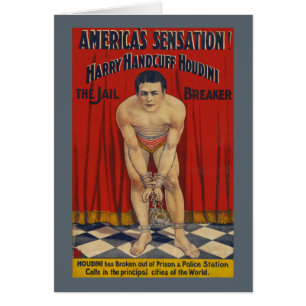 Cartão Algema Houdini de Harry do vintage - o disjuntor