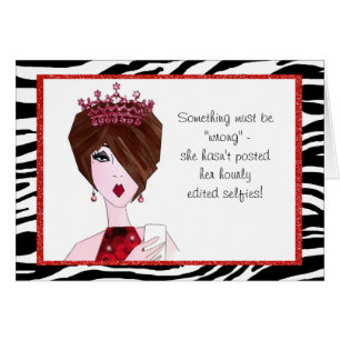 Cartão Algo está errado. Ela não postou selfie por hora!