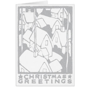 Cartão Algodão Com Capas De Neve Vintage