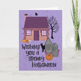 Cartão Algodão de Halloween Spooky Graveyard