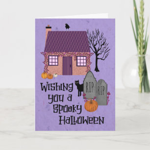 Cartão Algodão de Halloween Spooky Graveyard